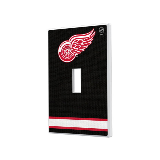 Detroit Red Wings Stripe Hidden-Screw Light Switch Plate-0