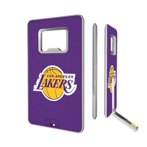 Los Angeles Lakers Solid Credit Card USB Drive with Bottle Opener 32GB-0