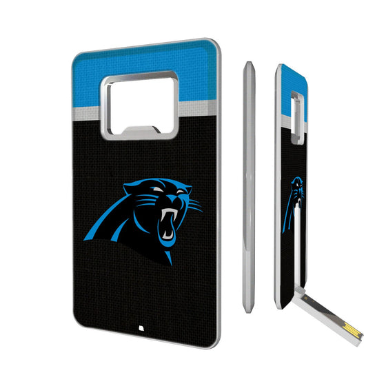 Carolina Panthers Stripe Credit Card USB Drive with Bottle Opener 16GB - 757 Sports Collectibles