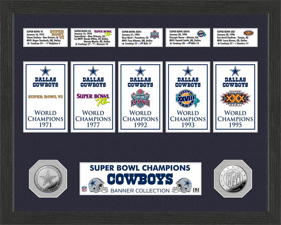 Officially Licensed NFL Cowboys Champions Banner Collection Photo Mint