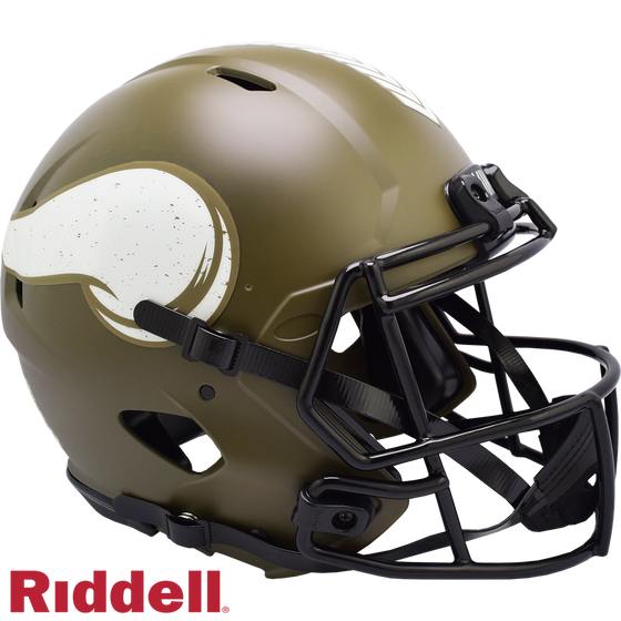 Minnesota Vikings Helmet Riddell Authentic Full Size Speed Style Salute To Service