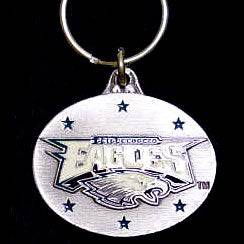 Philadelphia Eagles Oval Carved Metal Key Chain (SSKG) - 757 Sports Collectibles