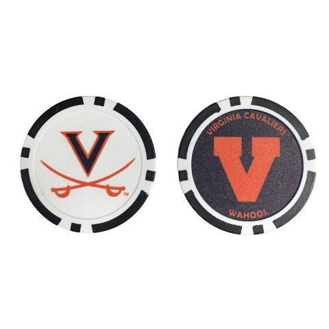 Virginia Cavaliers UVA Oversized Poker Chip Golf Ball Marker (Printed, 40 mm)