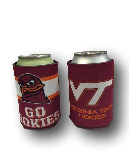 NCAA Virginia Tech VT Hokies "Go Hokies" 2-Sided Neoprene Can Cooler Koozie - 757 Sports Collectibles