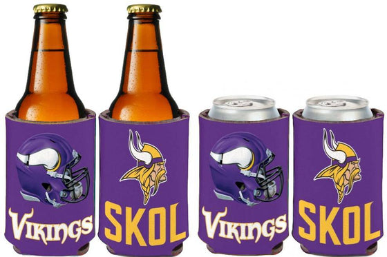 Minnesota Vikings "Skol" 2-Sided Neoprene Can Cooler Koozie - 757 Sports Collectibles