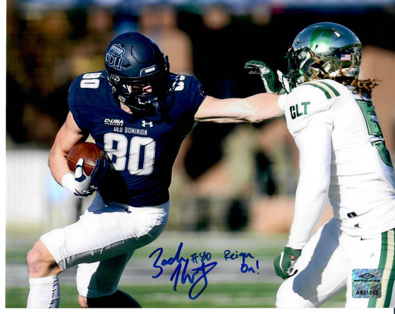 Old Dominion Monarchs Zack Kuntz Signed Autograph 'Reign On' 8x10 Photo Hori - 757 W COA - 757 Sports Collectibles