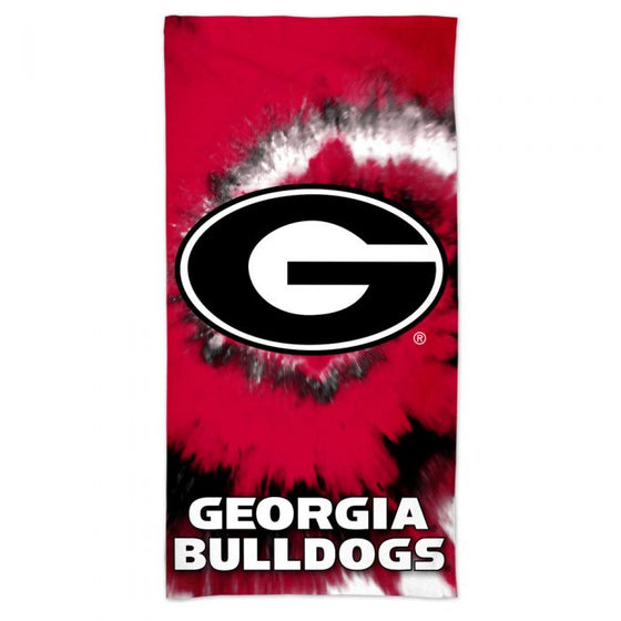 GEORGIA BULLDOGS TIE DYE SPECTRA BEACH TOWEL 30" X 60"