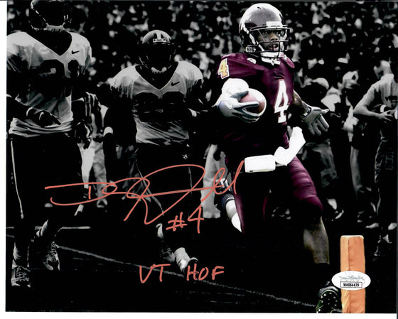 Virginia Tech Hokies DeAngelo Hall INT "VT HOF" Signed Auto 8x10 Photo JSA COA - 757 Sports Collectibles