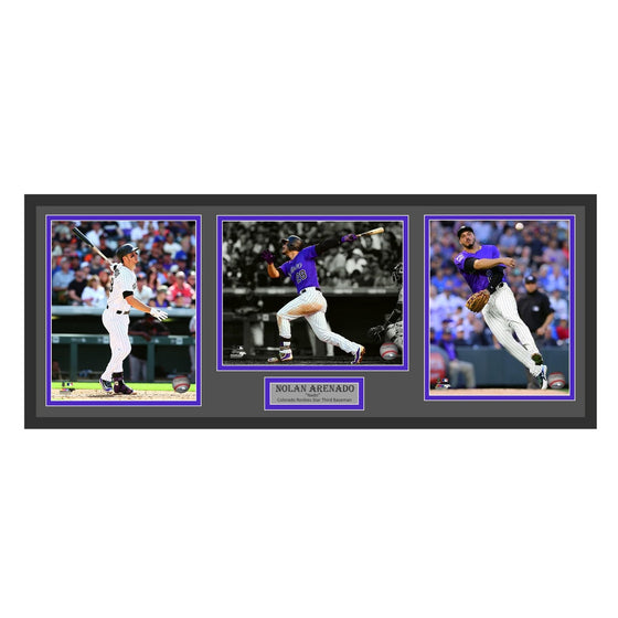 Colorado Rockies Nolan Arenado 32x14 3 8x10 Photo Deluxe Framed Collage Piece