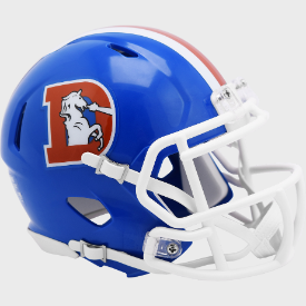 Preorder - Denver Broncos 1975 to 1996 Riddell Speed Mini Replica Throwback Helmet - Ships in March/April