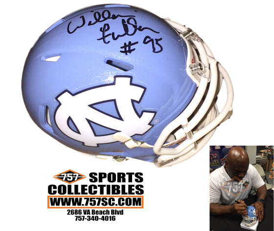 North Carolina UNC Tarheels William Fuller Signed Autographed Mini Helmet (JSA PSA Pass) 757