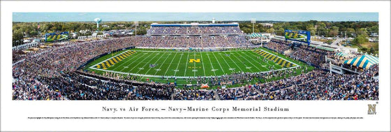 Navy Midshipmen Football - 50 Yard - Unframed - 757 Sports Collectibles