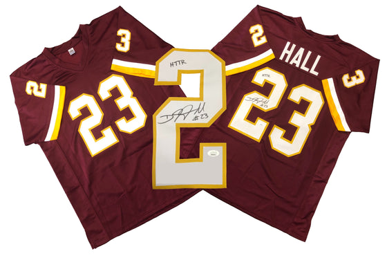 Washington Commanders DeAngelo Hall "HTTR" Signed Auto Custom Burgandy Jersey JSA COA - 757 Sports Collectibles