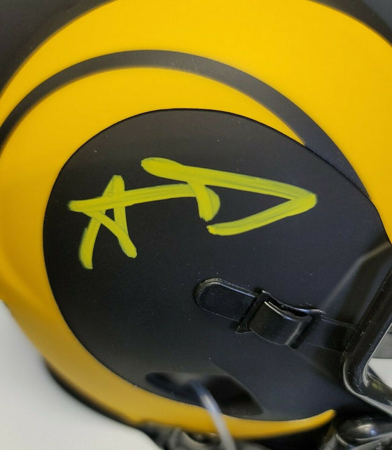 AARON DONALD Autographed LOS ANGELES RAMS Eclipse Speed Mini Helmet. JSA Witness - 757 Sports Collectibles