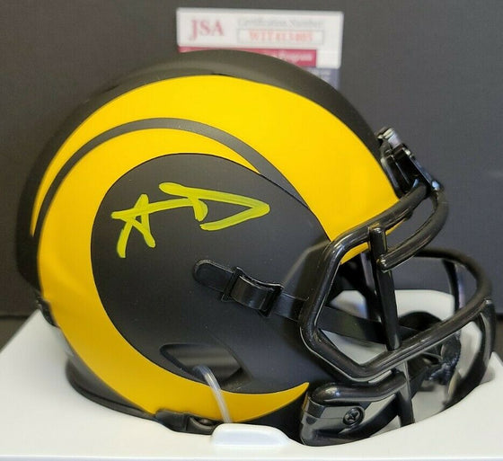 AARON DONALD Autographed LOS ANGELES RAMS Eclipse Speed Mini Helmet. JSA Witness - 757 Sports Collectibles