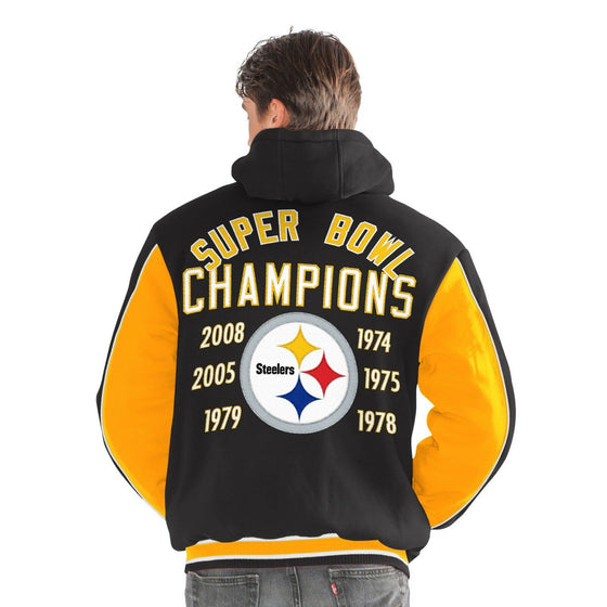 Pittsburgh Steelers 6-Time Super Bowl Champions 1ST CLASS Varsity Fleece Jacket