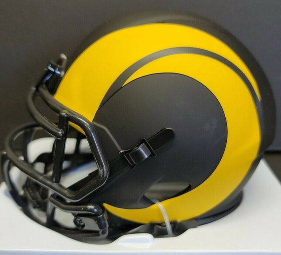 AARON DONALD Autographed LOS ANGELES RAMS Eclipse Speed Mini Helmet. JSA Witness - 757 Sports Collectibles