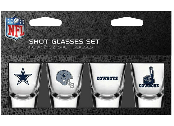 Dallas Cowboys NFL 2 oz Shot Glasses Set 4 Pack - 757 Sports Collectibles