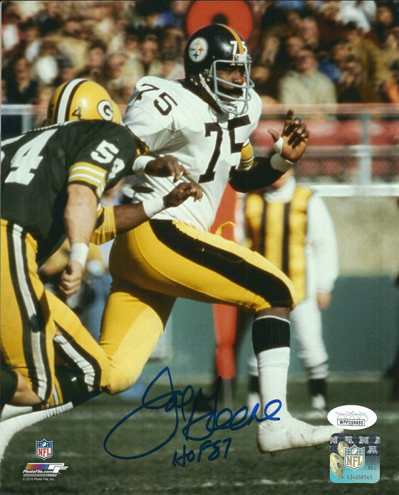 Signed 8x10 JOE GREENE HOF 87 Pittsburgh Steelers Autographed photo w JSA COA - 757 Sports Collectibles