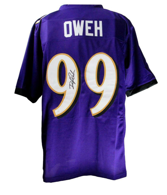 Baltimore Ravens Odafe Oweh Signed Autographed Purple Custom Football Jersey JSA - 757 Sports Collectibles