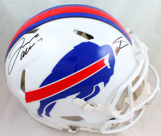 Josh Allen & Stefon Diggs Signed Buffalo Bills 2021 F/S Speed Authentic Helmet - Beckett BAS W Holo - 757 Sports Collectibles