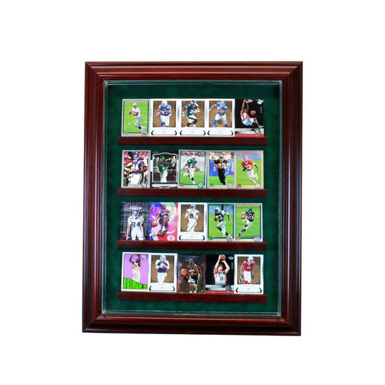 20 Trading Baseball Card Cabinet Style Display Case Hinged Door Glass Suede MLB - 757 Sports Collectibles