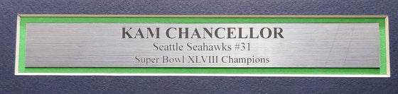 SEATTLE SEAHAWKS KAM CHANCELLOR AUTOGRAPHED FRAMED BLUE JERSEY MCS HOLO  202407