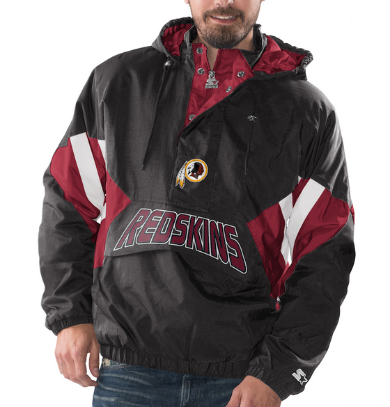 Washington Redskins Starter VINTAGE ENFORCER Hooded Half-Zip Pullover Jacket