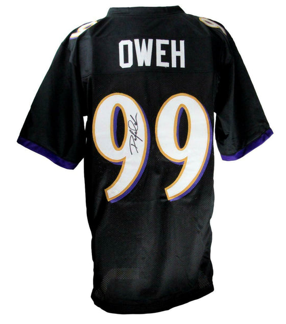 Baltimore Ravens Odafe Oweh Signed Autographed Black Custom Football Jersey JSA - 757 Sports Collectibles