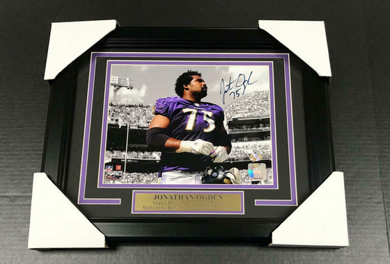 JONATHAN OGDEN AUTOGRAPHED SIGNED 8x10 FRAMED PHOTO BALTIMORE RAVENS - 757 Sports Collectibles