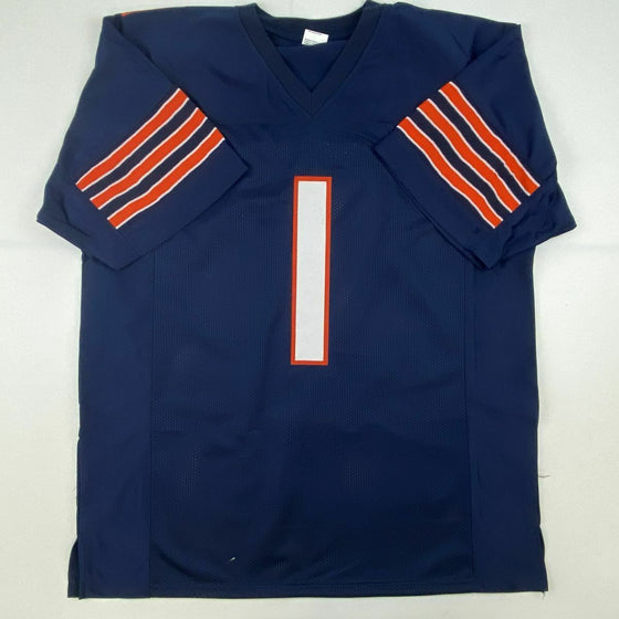 Chicago Bears JUSTIN FIELDS Signed Autograph Blue Football Jersey JSA COA - 757 Sports Collectibles