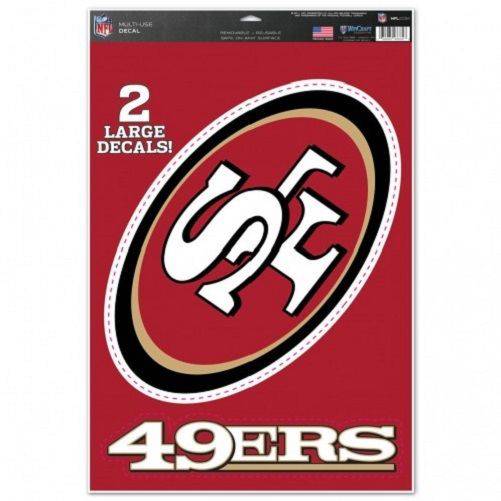 San Francisco 49ers Multi Use Large Decals (2 Pack) Indoor/Outdoor Repositionable - 757 Sports Collectibles