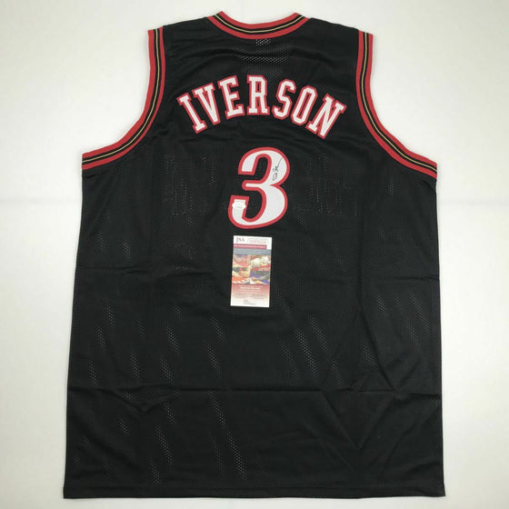 Autographed/Signed ALLEN IVERSON Philadelphia Black Basketball Jersey JSA COA - 757 Sports Collectibles