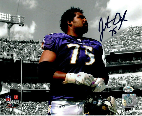 JONATHAN OGDEN AUTOGRAPHED SIGNED BALTIMORE RAVENS 8X10 PHOTO - 757 Sports Collectibles