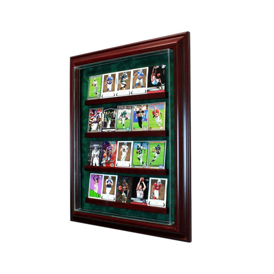 20 Trading Baseball Card Cabinet Style Display Case Hinged Door Glass Suede MLB