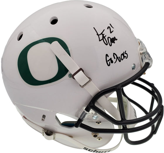 LaMichael James Signed Auto Oregon White Full Size Helmet Go Ducks PSA COA - 757 Sports Collectibles