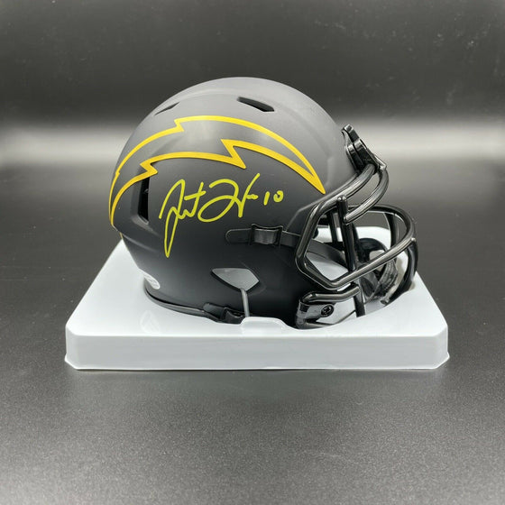 Justin Herbert Signed Autographed LA Chargers Eclipse Mini Helmet Beckett BAS - 757 Sports Collectibles