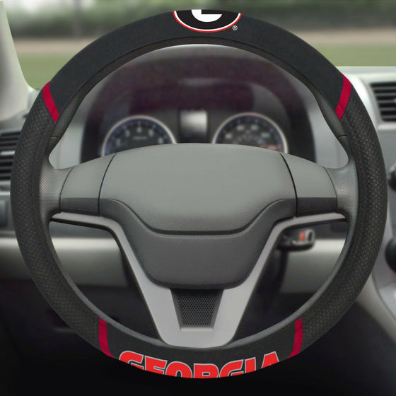 NCAA Georgia Bulldogs Embroidered Mesh Steering Wheel Cover by FanMats