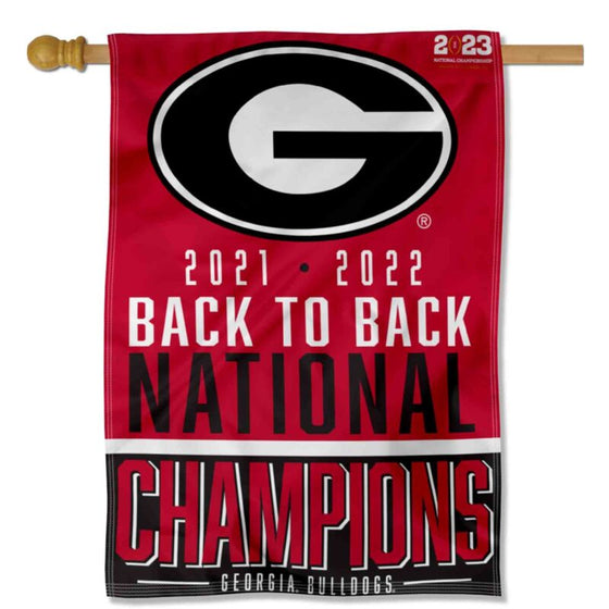 Georgia Bulldogs College Football 2022 National Champions House Flag - 757 Sports Collectibles