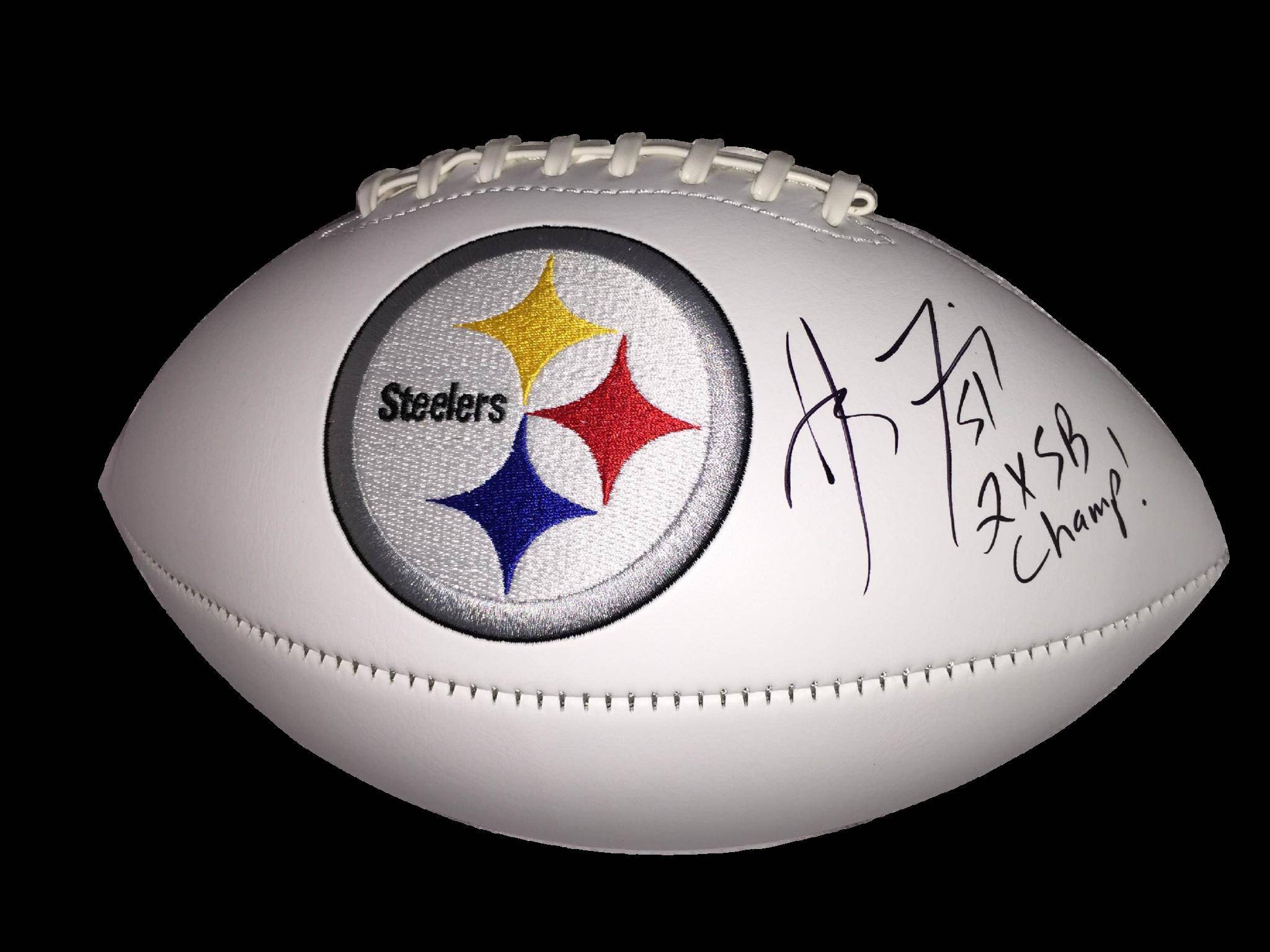 NFL James Farrior Pittsburgh Steelers Autographed Signed Logo Football  Insc. 2X SB Champ ( JSA / PSA Pass) 757