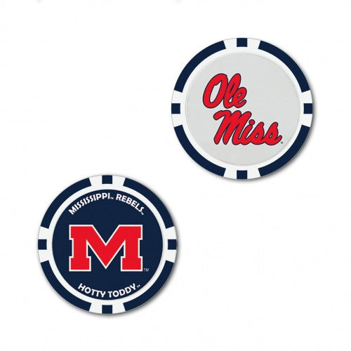 Ole Miss Mississippi Rebels Oversized Poker Chip Golf Ball Marker (Printed, 40 mm)