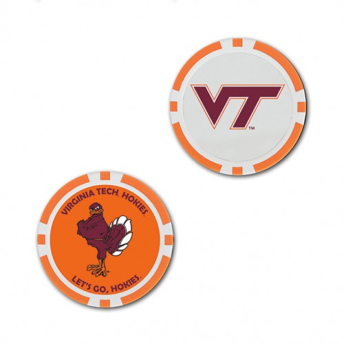 Virginia Tech Hokies VT Oversized Poker Chip Golf Ball Marker (Printed, 40 mm)