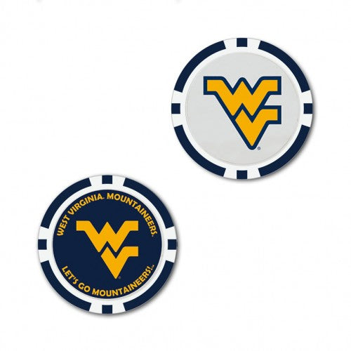 West Virginia Mountaineers Oversized Poker Chip Golf Ball Marker (Printed, 40 mm)