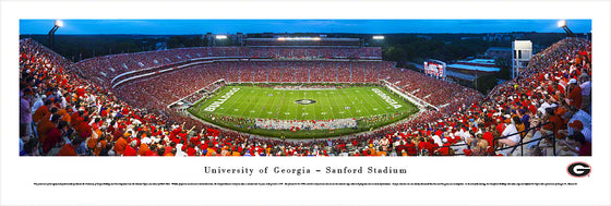 Georgia Football - 50 Yard Line - Twilight - Unframed