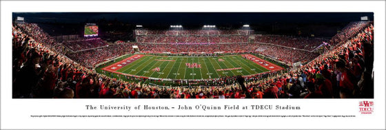 Houston Football - 50 Yard - Night Game - Unframed - 757 Sports Collectibles