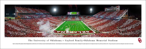 Oklahoma Football - End Zone-Stripe - Unframed - 757 Sports Collectibles