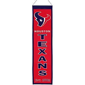 NFL Houston Texans Heritage Banner 8"x32" Wool Embroidered - 757 Sports Collectibles