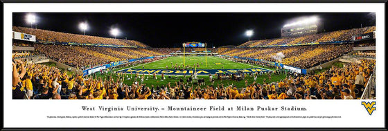 West Virginia Football - Stripe End Zone - Standard Frame - 757 Sports Collectibles